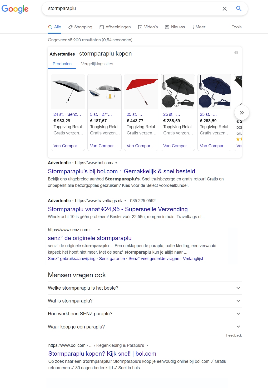 Bovenaan in Google